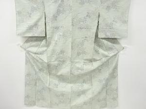 アンティーク　菊模様織り出し手織り紬単衣着物